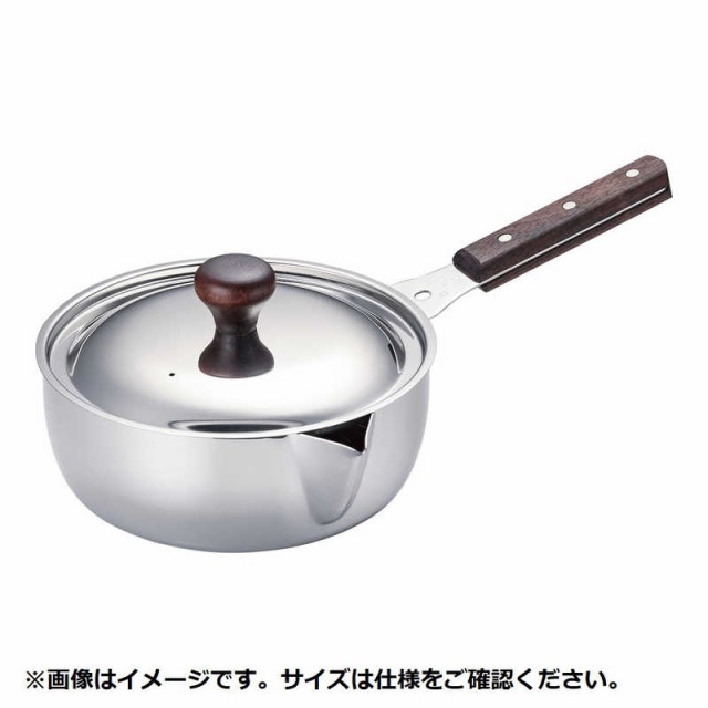 玉虎堂製作所　《IH対応》 MA ステンレスカラス口パン 蓋付(目盛付)16cm　AKL5801の通販は