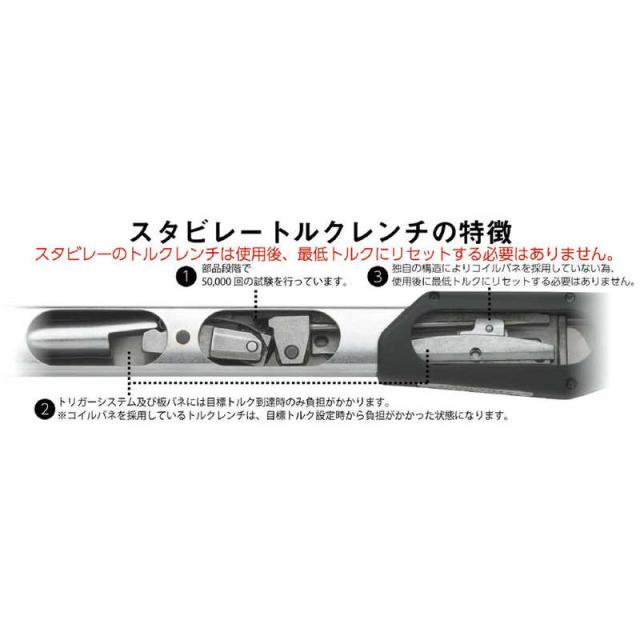 STAHLWILLE　1/2SQ 差替ラチェットヘッド ケース・トレイ付トルクレンチセット トルク範囲4-20Nm　730N/2S