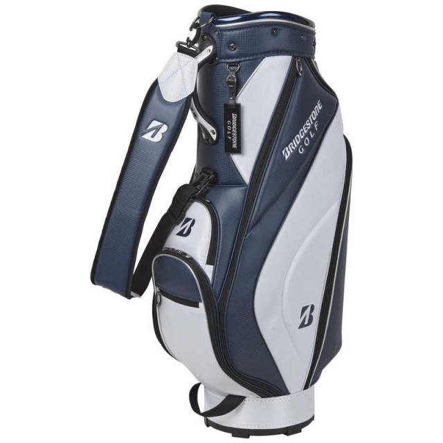 ブリヂストン　キャディバッグ 軽量 ベーシックモデル (9.0型 /5分割 /2.9kg/ネイビー×ホワイト)　CBG422NW