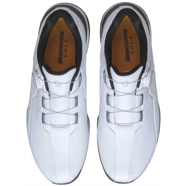 ブリヂストン　ゴルフシューズ ゼロ・スパイク バイター ワイド ［メンズ / 26.5cm / 幅：4E］ ホワイト×オリーブ　SH2507