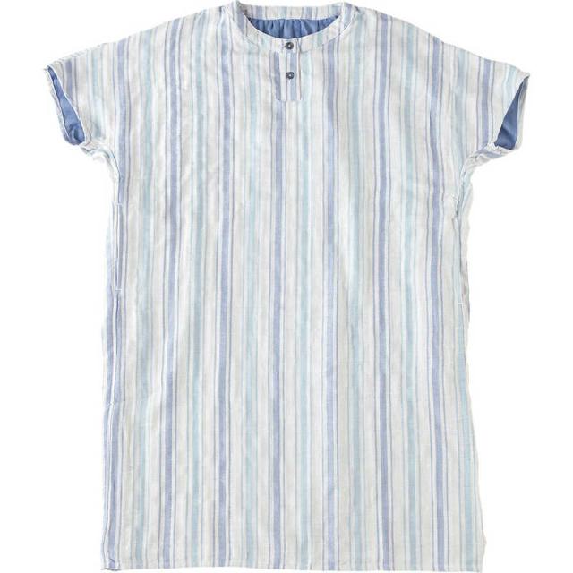 タオル美術館　cococi LDK レディースガーゼルームワンピース(ボタン)Lサイズ ブルー　の通販は 10,296円