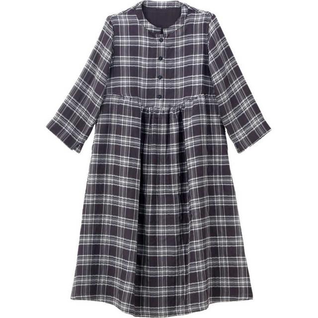 タオル美術館　cococi LDK レディースガーゼルームワンピース(切替)Lサイズ ブラック　の通販は