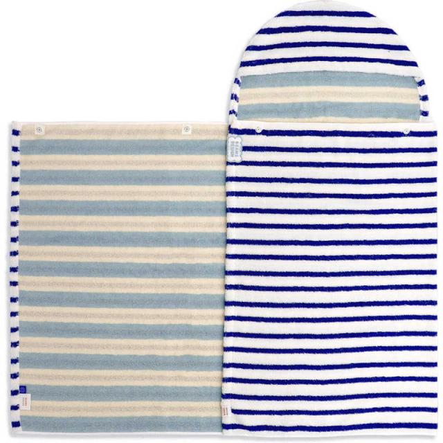 タオル美術館　ボーダーボーダー フード付きバスタオル ブルー BEAMS　の通販は 6,582円