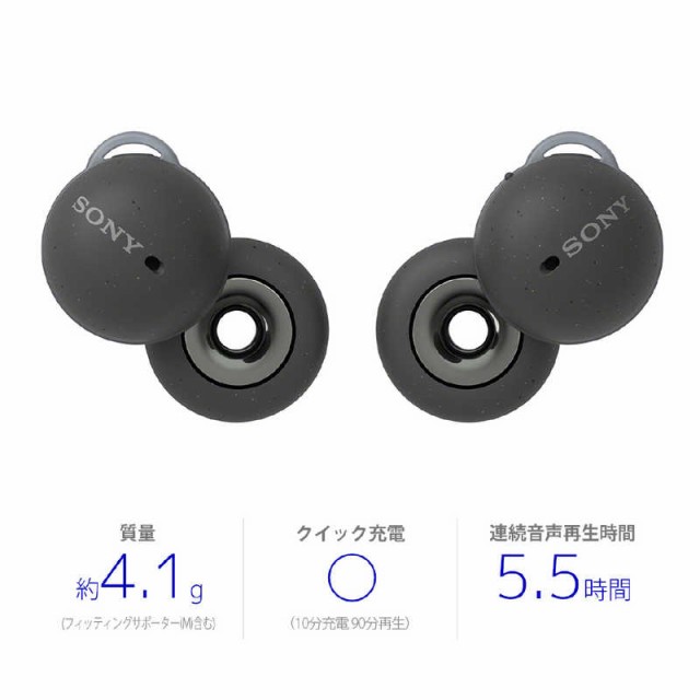 ソニー SONY イヤホン LinkBuds フルワイヤレスイヤホン グレー ...