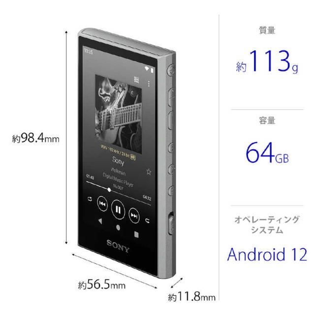 ソニー　SONY　ウォークマン WALKMAN Aシリーズ グレー[64GB/2023年モデル]　NW-A307 HC_1