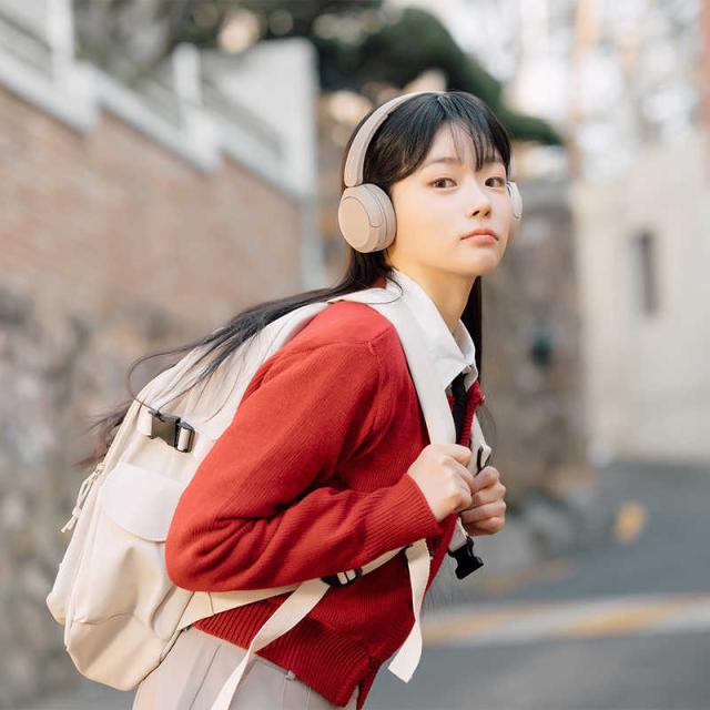 ソニー SONY ブルートゥースヘッドホン ベージュ［リモコン