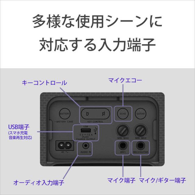 ソニー　SONY　Bluetoothスピーカー ［防滴 /Bluetooth対応］　SRS-XV500BC_8