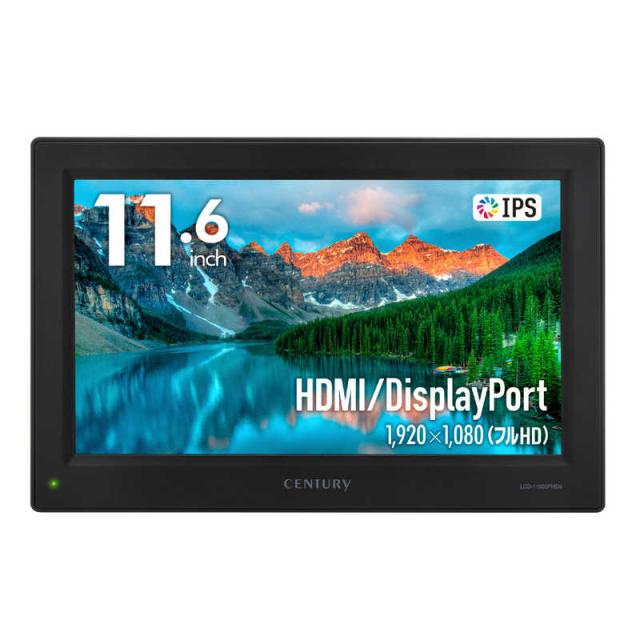 センチュリー　PCモニター plus one Full HD [11.6型 /フルHD(1920×1080) /ワイド]　LCD-11600FHD4
