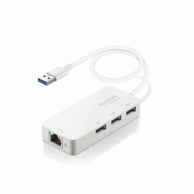 エレコム ELECOM LANアダプター 有線 タイプA Giga USBハブ付 (USB-A×3