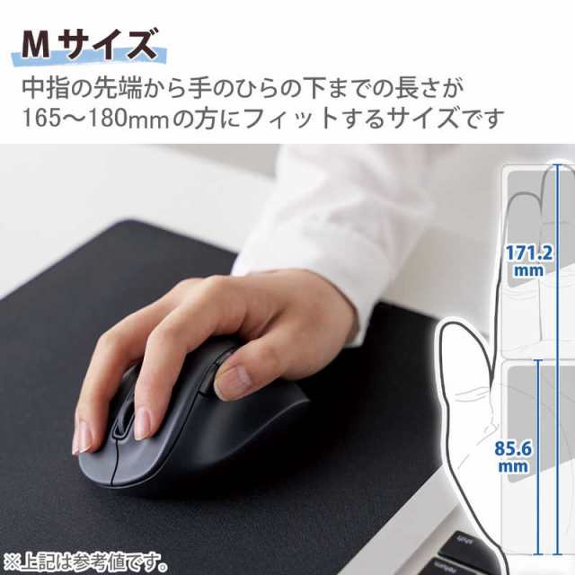 エレコム 無線 2.4GHz マウス 静音 ワイヤレスマウス 5ボタン 右手専用 Mサイズ M-XGM30DBSKBU