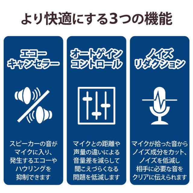 エレコム　ELECOM　会議用スピーカーフォン ノイズリダクション エコーキャンセラー オートゲインコントロール対応 有線(USB-A) Bluetooth　LBT-SP02M2BK_3