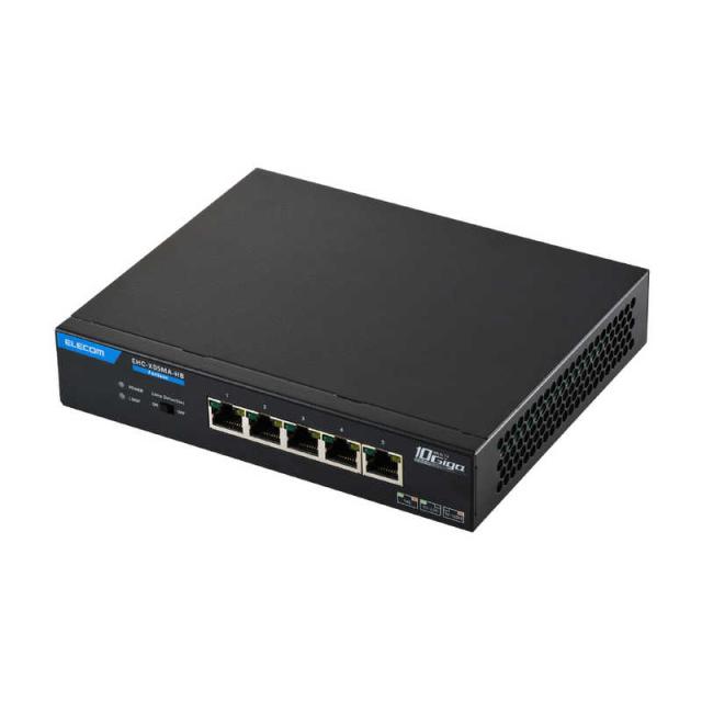 【2026年07月31日発売予定】エレコム　ELECOM　Giga対応スイッチングHub 5ポート 10G 金属筐体 電源外付モデル　EHC-X05MA-HB