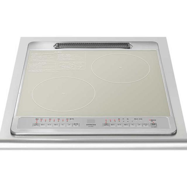 日立　HITACHI　ビルトインIHクッキングヒーター グリル無し [45cm幅 2口IH] シルバー(宅配商品)　HT-40SC