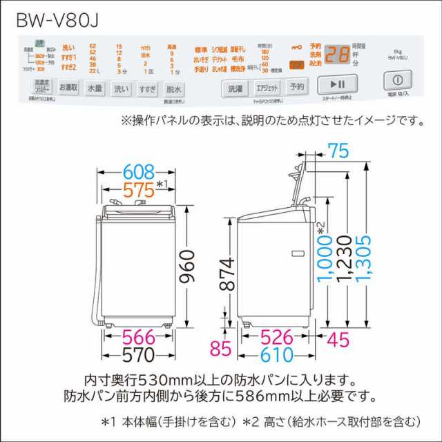 日立 HITACHI 全自動洗濯機 ビートウォッシュ インバーター 洗濯8.0kg