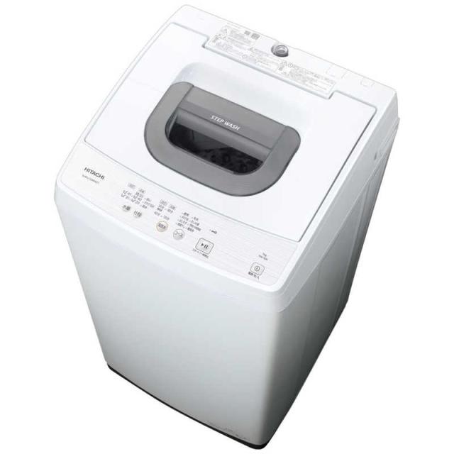 日立　HITACHI　全自動洗濯機 2ステップウォッシュ 洗濯5.0kg 簡易乾燥(送風機能) ピュアホワイト　NW-50K-W（標準設置無料）の通販は