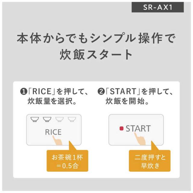 パナソニック　Panasonic　自動計量IH炊飯器 2合 IH ホワイト　SR-AX1-W_9