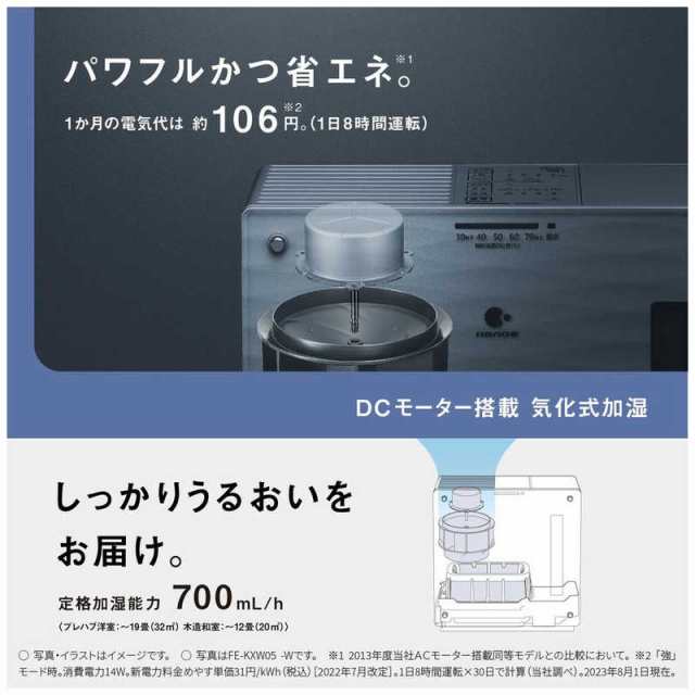 パナソニック Panasonic 加湿機 気化式 ナノイー搭載 木造12畳 鉄筋19