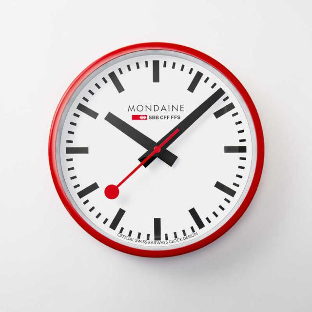 MONDAINE　モンディーン 掛け時計 クラシック ウォールクロック 25cm レッド　A990.CLOCK.11SBC