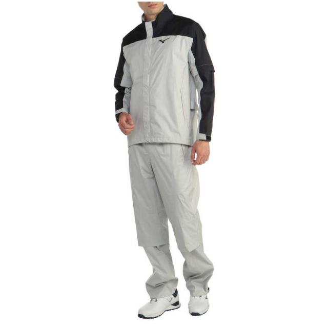 ミズノ　レインウェア メンズ ムーブレインスーツII 上下セット (Mサイズ/ライトグレー)　E2MG2A01の通販は