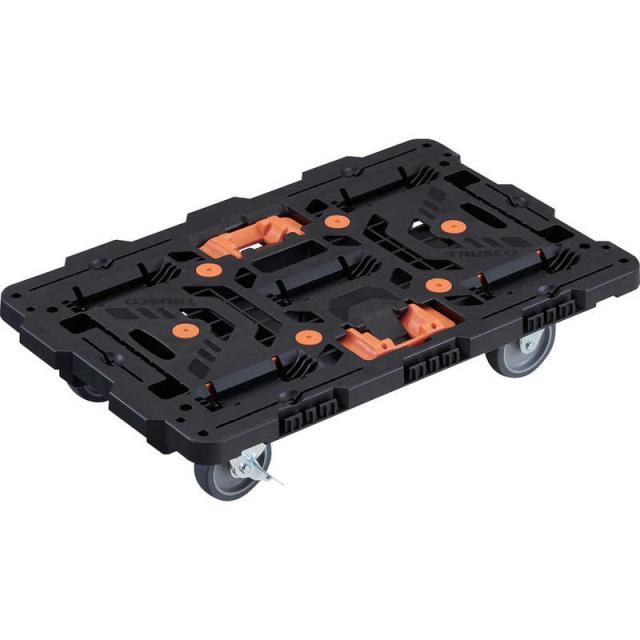 トラスコ中山　TRUSCO連結式樹脂製平台車ビートル700X450自在3輪内2輪ストッパー付とめたろう付 　BT700J3S2E100T