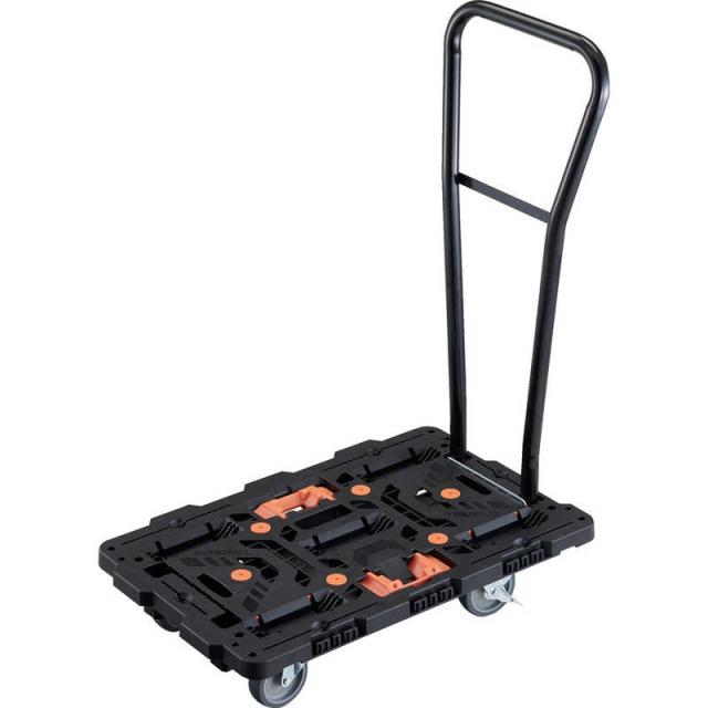トラスコ中山　TRUSCO連結式樹脂製平台車ビートル700X450自在5輪内2輪ストッパー付脱着式ハンドル付とめたろう付 　BT700J5S2HE100T