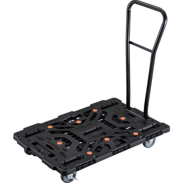トラスコ中山　TRUSCO連結式樹脂製平台車ビートル900X600自在3輪内2輪ストッパー付脱着式ハンドル付 　BT900J3S2HE100