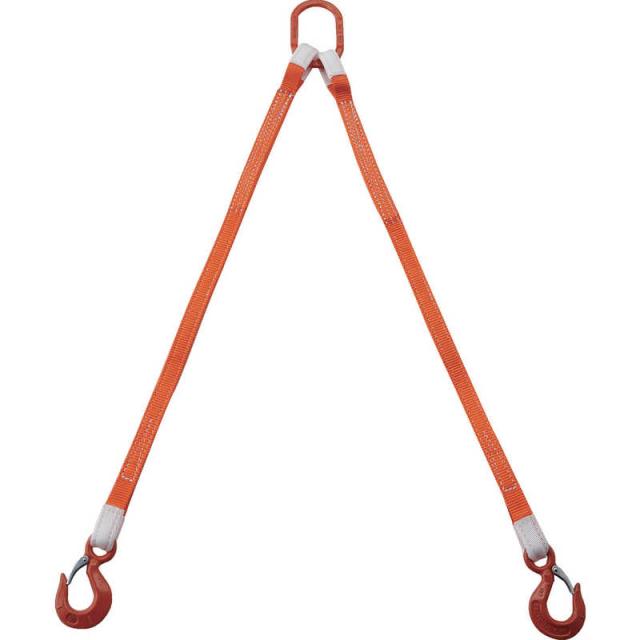 トラスコ中山　TRUSCO2本吊ベルトスリングセット25mm幅X1m吊り角度60°時荷重086t(最大使用荷重1t) 　G252P10
