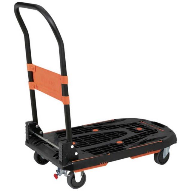 トラスコ中山　樹脂台車 カルティオ(新型) 780X490 折畳 ブラック スチールストッパー付　MPK780BKSS