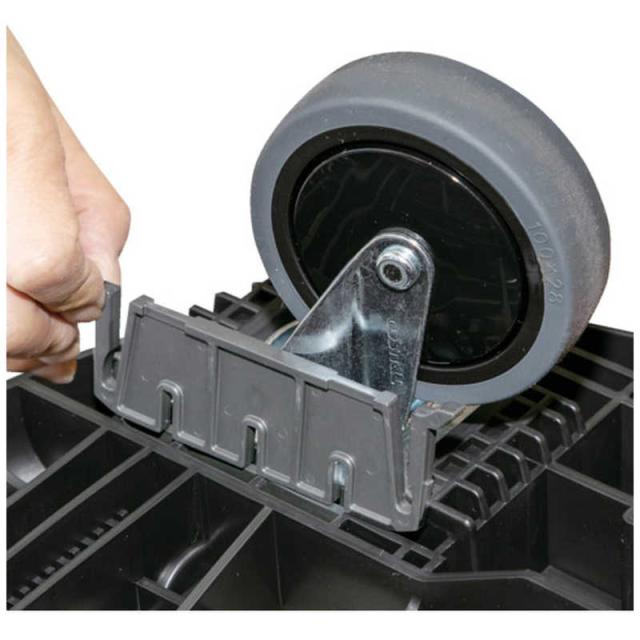 トラスコ中山　樹脂台車 カルティオ(新型) 780X490 折畳 ブラック スチールストッパー付　MPK780BKSS_7