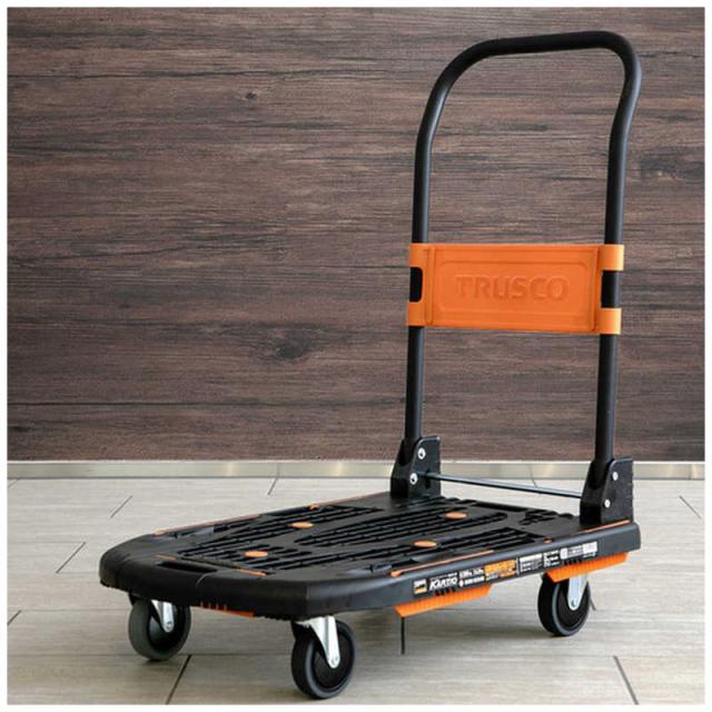 トラスコ中山　樹脂台車 カルティオ(新型) 780X490 折畳 ブラック スチールストッパー付　MPK780BKSS_8