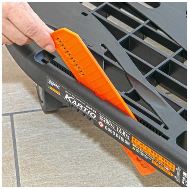 トラスコ中山　樹脂台車 カルティオ(新型) 780X490 折畳 ブラック スチールストッパー付　MPK780BKSS_9