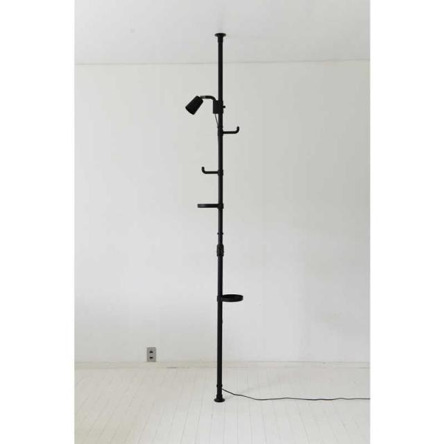 ヤマゼン　突っ張りインテリアライト 突っ張り棒 スポットライトタイプ 屋内専用　WIL-SPOT-MBKの通販は