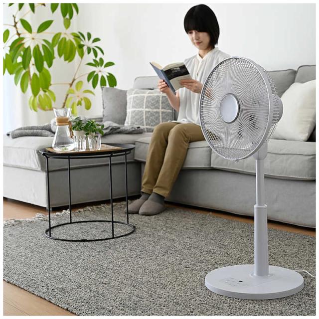 ヤマゼン　扇風機 DCモーター搭載 (省エネタイプ) 自動首振り機能あり 30cm 7枚 PD仕様 リモコン付き ライトグレー　RLX-CP030-H_3