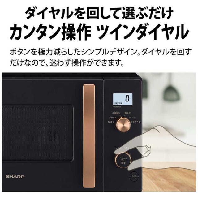 シャープ SHARP 電子レンジ 17L フラット カンタン操作 ヘルツフリー 