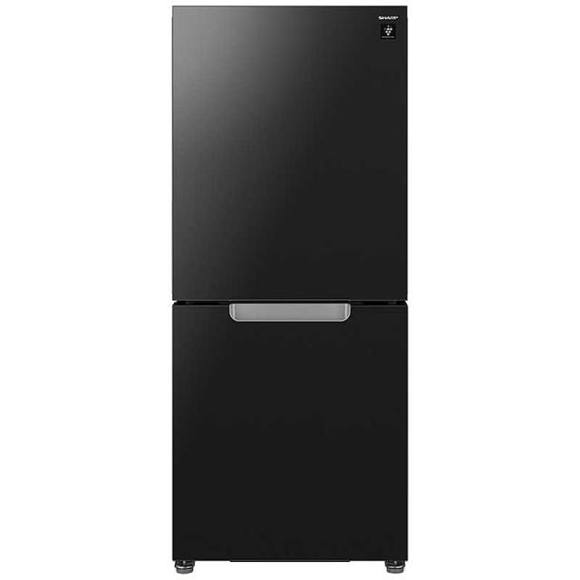シャープ　SHARP　冷蔵庫 2ドア 152L 付け替え左右開き プラズマクラスター メガフリーザー 幅49.5cm ピュアブラック　SJ-GD15R-B（標準設置無料）