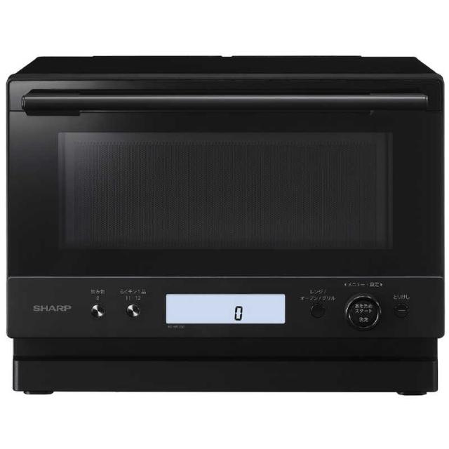 シャープ　SHARP　オーブンレンジ 23L フラット PLAINLY らくチン1品 ブラック　RE-WF236-B