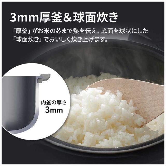 シャープ　SHARP　炊飯器 3合 マイコン ブラック　KS-CS05J-B_3