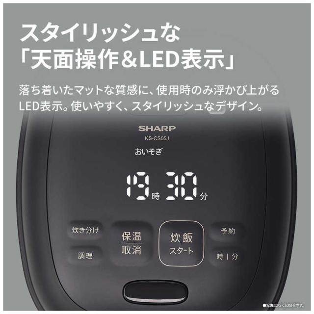 シャープ　SHARP　炊飯器 3合 マイコン ブラック　KS-CS05J-B_7