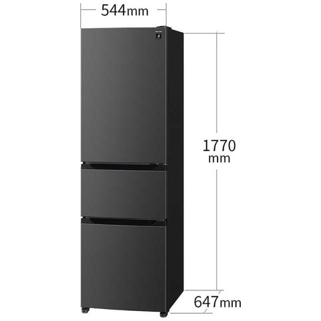 シャープ SHARP 冷蔵庫 3ドア 317L 右開き プラズマクラスター 真ん中