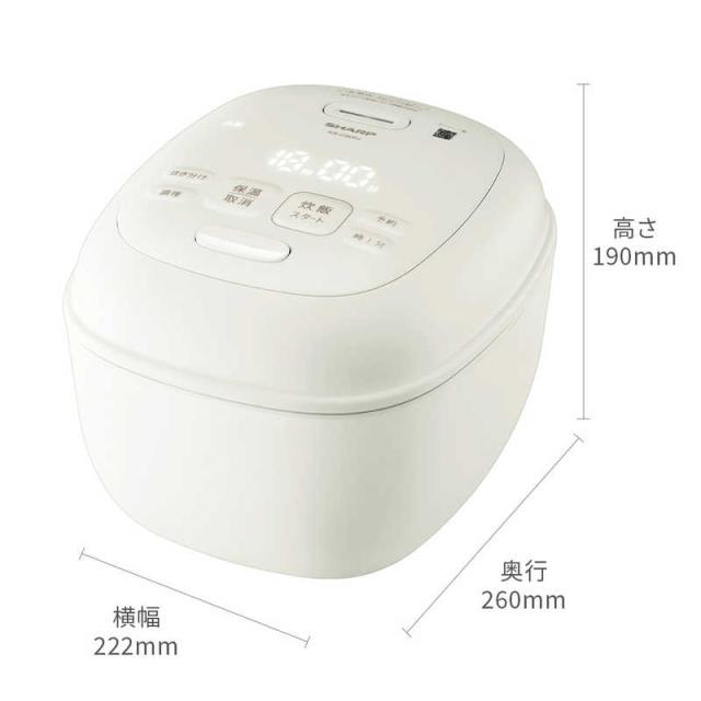シャープ SHARP 炊飯器 3合 マイコン ホワイト KS-CS05J-W【公式通販】