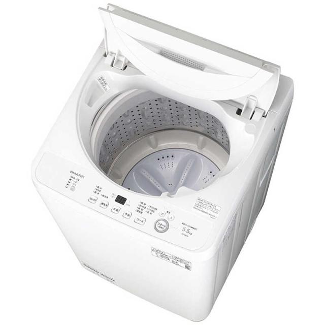 シャープ　SHARP　全自動洗濯機 ホワイト系［洗濯機5.0kg/乾燥機能無/上開き］　ES-GE5K-W（標準設置無料） シャープ SHARP 全自動洗濯機 ホワイト系［洗濯機5.0kg/乾燥機能無/上