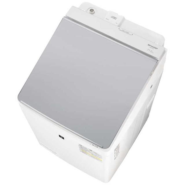 【2026年06月18日発売予定】シャープ　SHARP　縦型洗濯乾燥機 洗濯11.0kg 乾燥6.0kg ヒーター乾燥(排気タイプ) プラズマクラスター 穴なし槽 自動投入 シルバー系　ES-PT11L-S（標準設置無料）