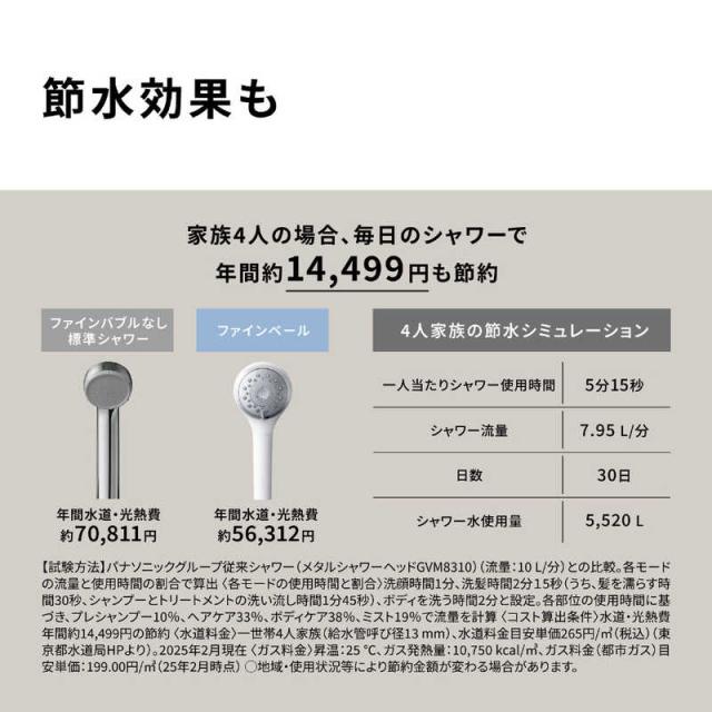 パナソニック　Panasonic　シャワーヘッド ファインベール ［マイクロバブル機能］ ホワイト　EHSH50W_10