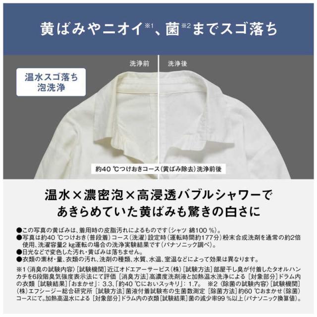 パナソニック　Panasonic　ドラム式洗濯乾燥機 (左開き) LXシリーズ 洗濯12.0kg 乾燥6.0kg ヒートポンプ乾燥 マットホワイト　NA-LX127EL-W（標準設置無料）_5