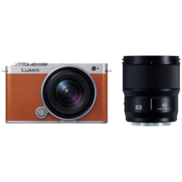 パナソニック　Panasonic　LUMIX S9 広角ズームレンズ・単焦点レンズキット ミラーレス一眼カメラ ［ズームレンズ＋単焦点レンズ］ キャメルオレンジ　DC-S9W-D