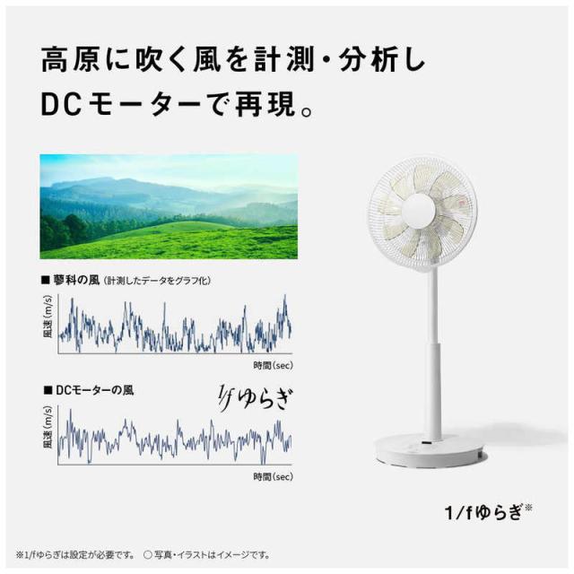 パナソニック　Panasonic　リビング扇風機 DCモーター搭載 1/fゆらぎ 風量8段階 自動首振り機能あり リモコン付き ホワイト　F-C339D-W_2