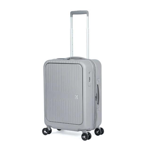 A.L.I　スーツケース ジッパータイプ 宿泊目安：1〜3日間 037L 拡張機能搭載 ワンタッチフロントオープン キャスターストッパー ウォームグレー　PIF-8811-18W