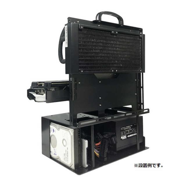 コンパクトオープンフレームPCケース ブラック 長尾製作所 PCケース オープンフレーム ver.micro-ATX ブラック N