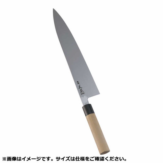 正本総本店　正本 本霞 玉白鋼 水牛柄牛刀(両刃) 33cm　AMSJ604