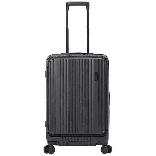 BERMAS　静音キャスター ストッパー付 フロントオープンキャリー 無料預け入れ Mサイズ Travel Smart ［TSAロック搭載］ マットブラック　60551_1